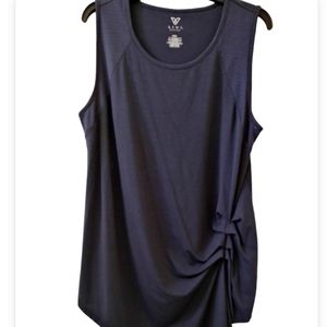 Lane Bryant LIVI Active Navy Blue Asymmetrical Hem Top Plus Sz 14/16